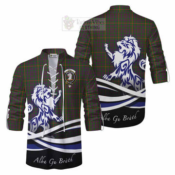 Hall Tartan Ghillie Kilt Shirt with Alba Gu Brath Regal Lion Emblem