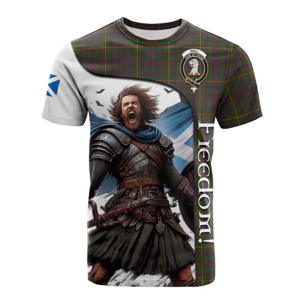 Tartan Vibes Clothing Hall Crest Tartan Cotton T-shirt Inspired by the Freedom of Scottish Warrior