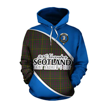 Hall Family Crest Tartan Cotton Hoodie Celebrate Saint Andrew's Day in Style