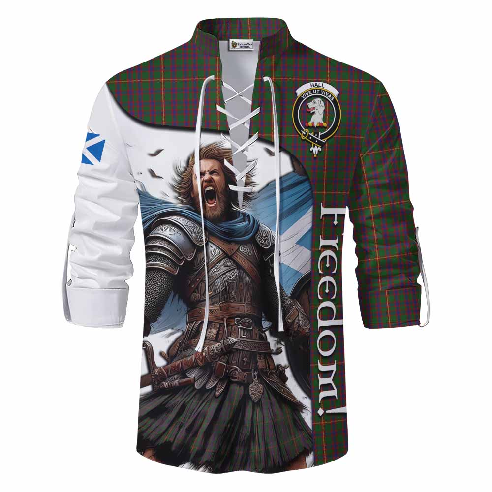 Tartan Vibes Clothing Hall Crest Tartan Ghillie Kilt Shirt Inspired by the Freedom of Scottish Warrior