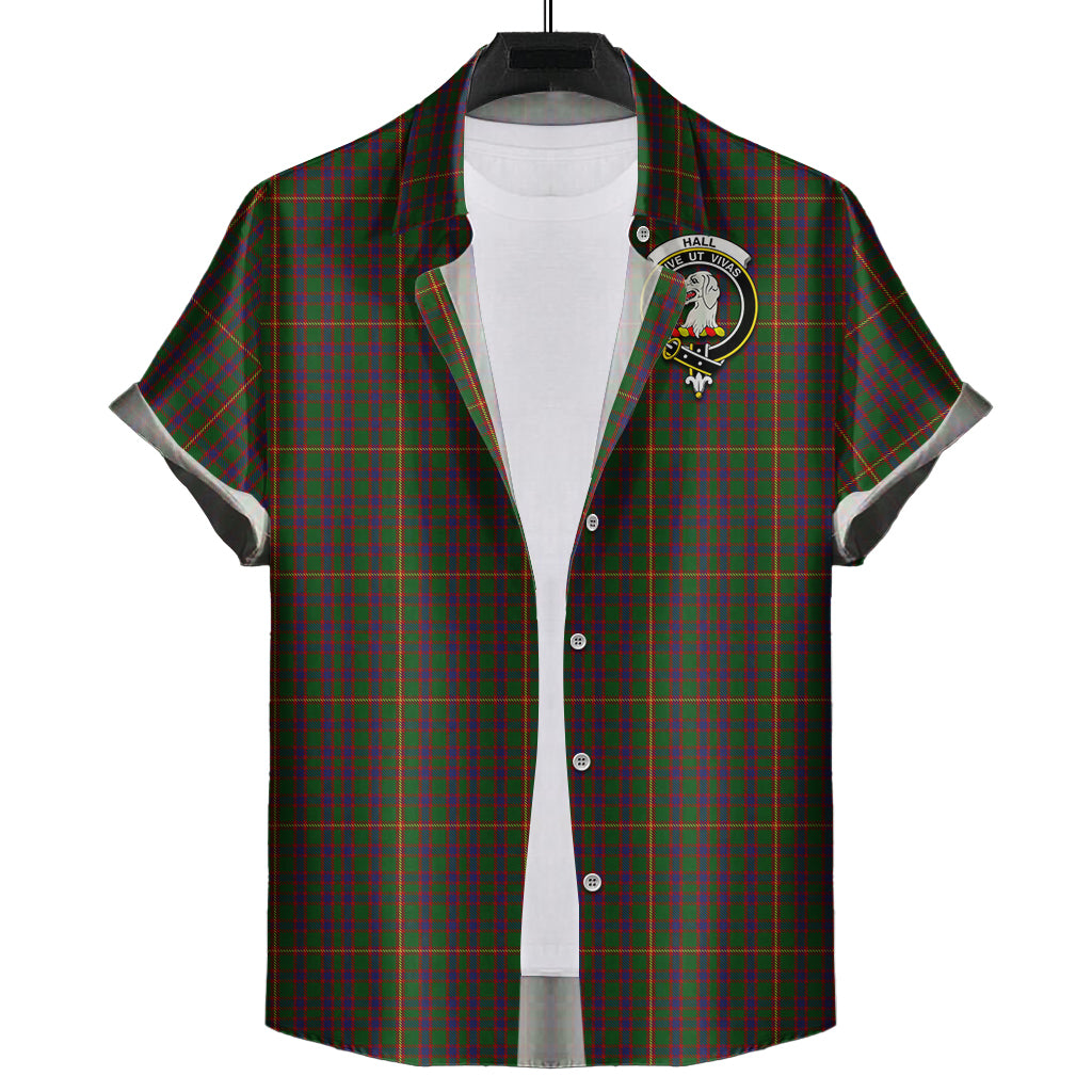 hall-tartan-short-sleeve-button-down-shirt-with-family-crest