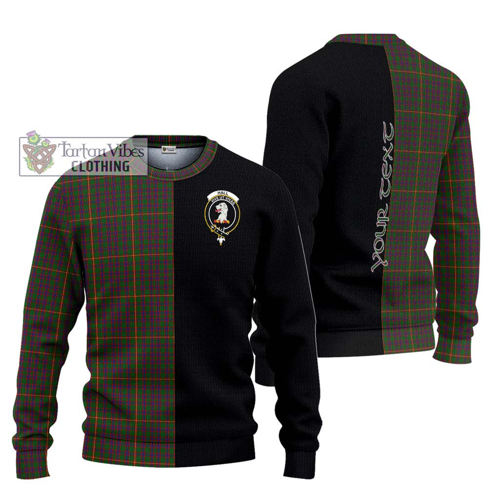 Hall Tartan Knitted Sweater with Family Crest and Half Of Me Style Unisex - Tartanvibesclothing Shop