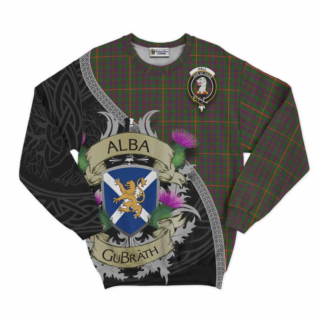 Hall Tartan Family Crest Sweatshirt Lion Rampant Royal Thistle Shield Celtic Inspired Unisex - Tartan Vibes Clothing