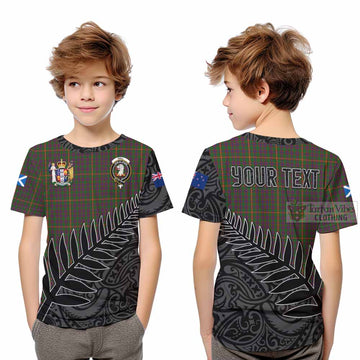 Hall Crest Tartan Kid T-Shirt with New Zealand Silver Fern Half Style