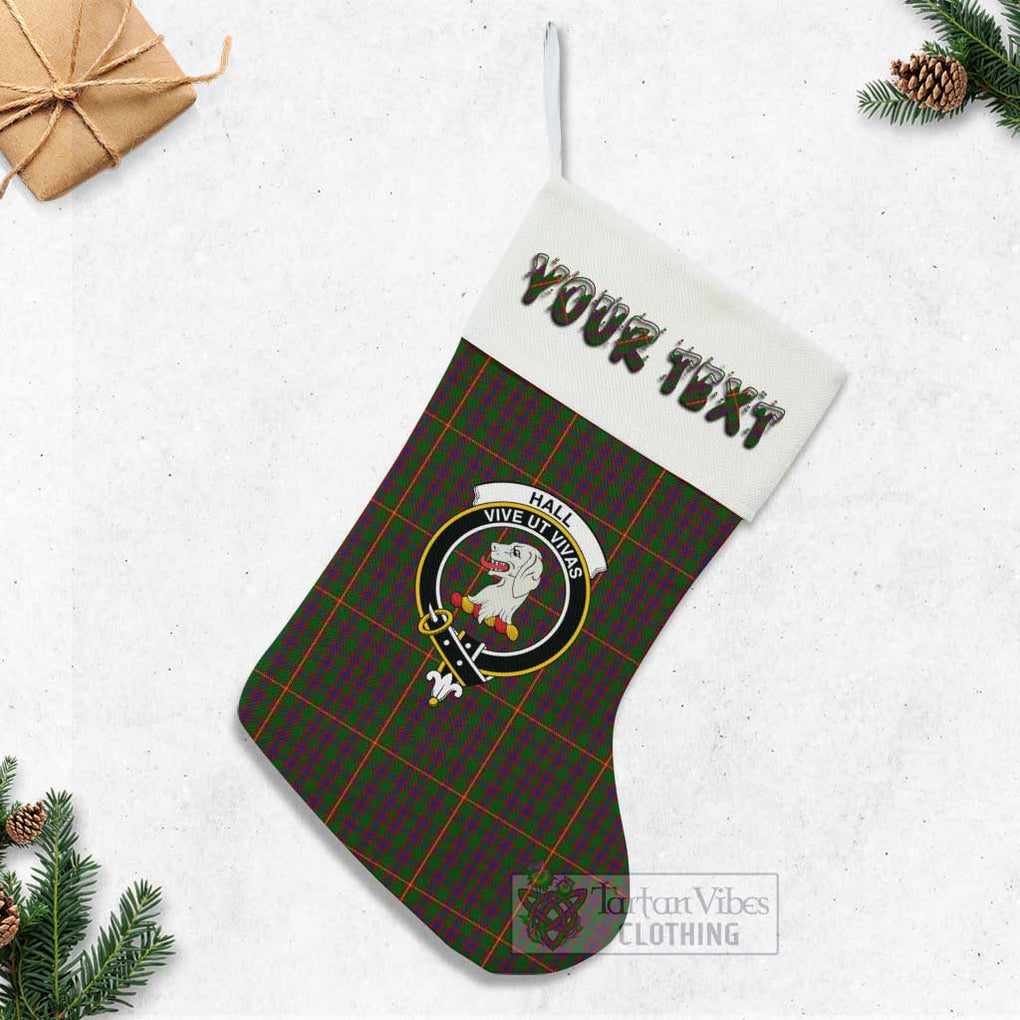 Tartan Vibes Clothing Hall Tartan Family Crest Christmas Stocking with Personalized Text