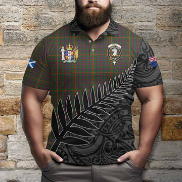 Hall Crest Tartan Polo Shirt with New Zealand Silver Fern Half Style