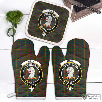 Hall Tartan Combo Oven Mitt & Pot-Holder with Family Crest