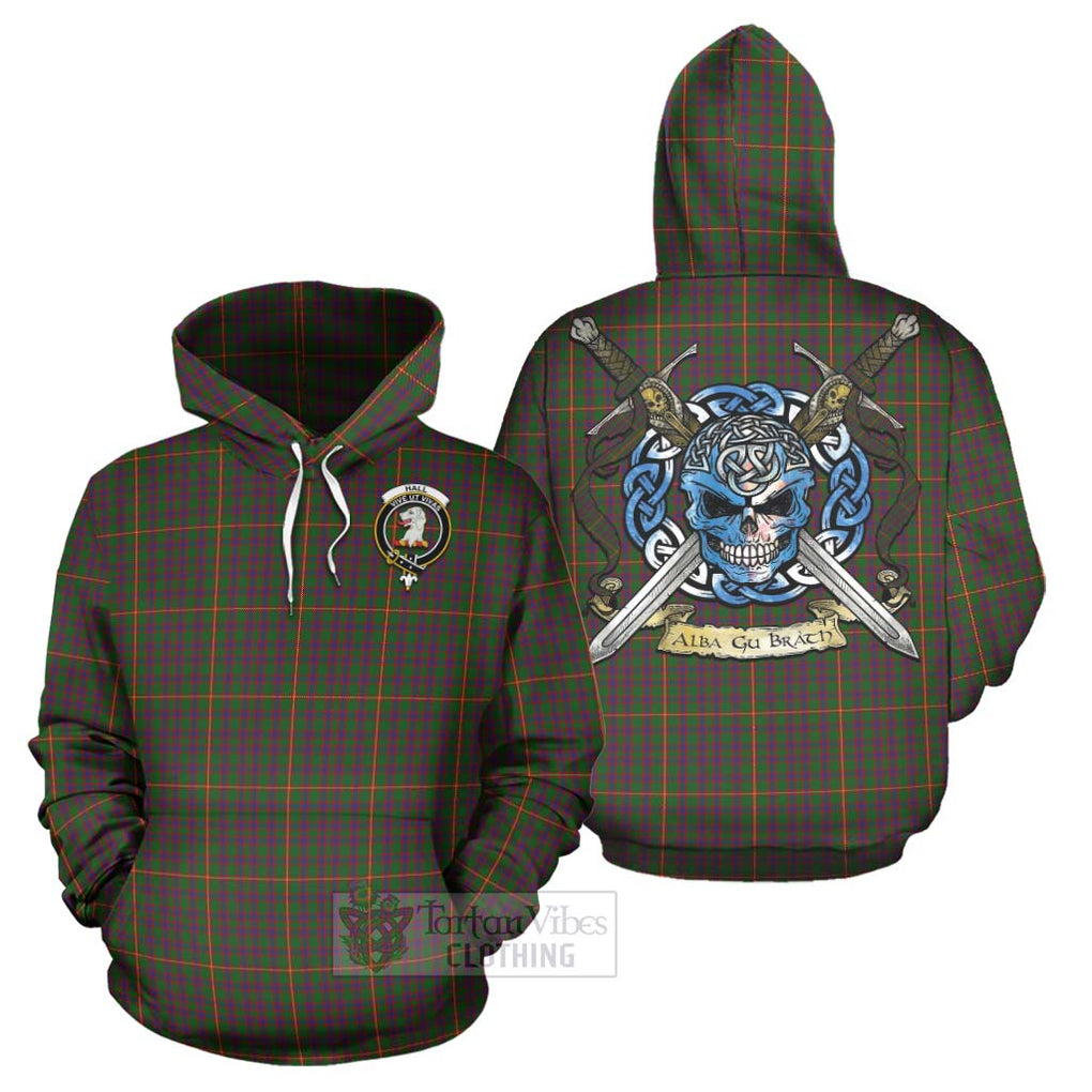 Tartan Vibes Clothing Hall Tartan Hoodie with Family Crest Celtic Skull Style