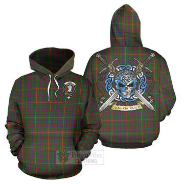 Hall Tartan Hoodie with Family Crest Celtic Skull Style