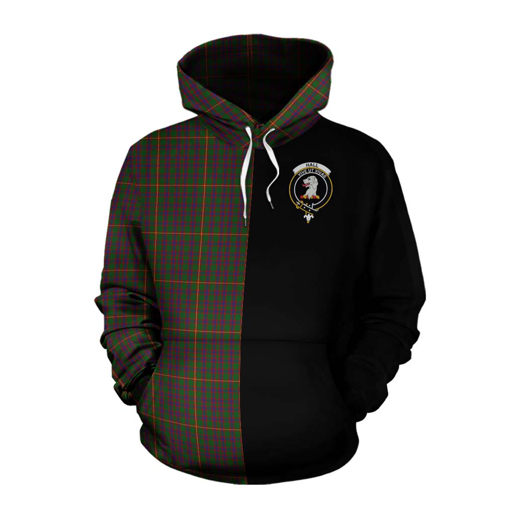 Tartan Vibes Clothing Hall Tartan Cotton Hoodie with Family Crest and Half Of Me Style