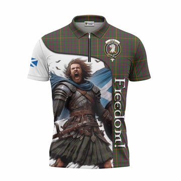 Hall Crest Tartan Zipper Polo Shirt Inspired by the Freedom of Scottish Warrior