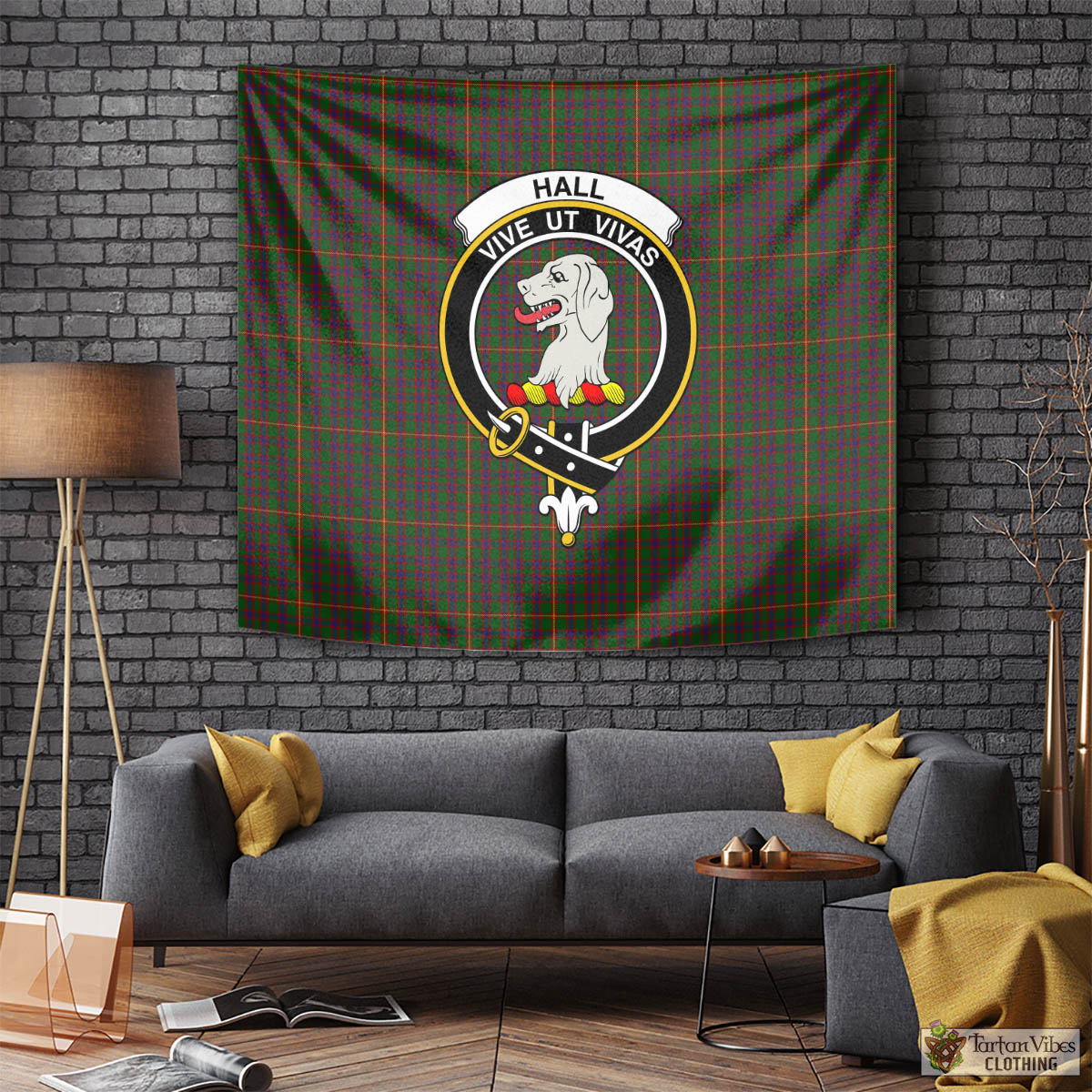 Tartan Vibes Clothing Hall Tartan Tapestry Wall Hanging and Home Decor for Room with Family Crest