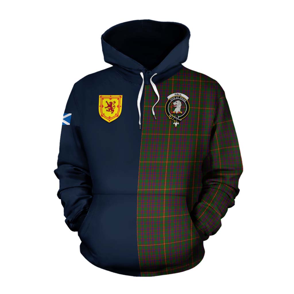 Tartan Vibes Clothing Hall Tartan Cotton Hoodie Alba with Scottish Lion Royal Arm Half Style