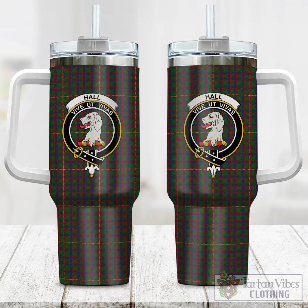 Tartan Vibes Clothing Hall Tartan and Family Crest Tumbler with Handle