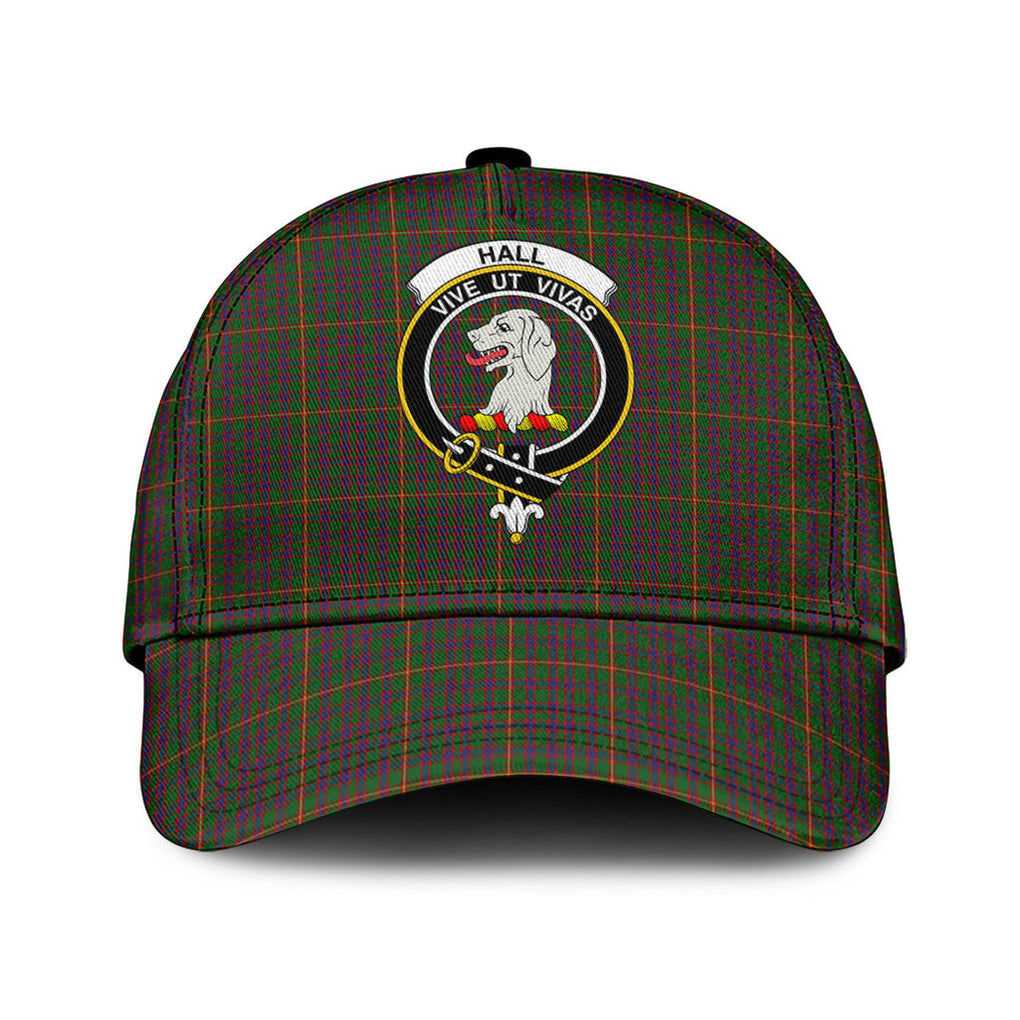 Hall Tartan Classic Cap with Family Crest Classic Cap Universal Fit - Tartan Vibes Clothing