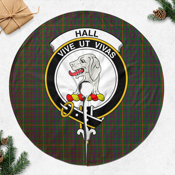 Hall Tartan Christmas Tree Skirt with Family Crest