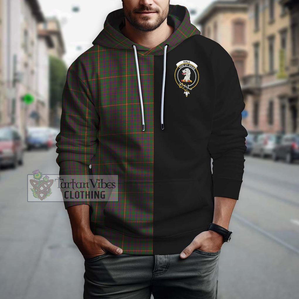 Hall Tartan Hoodie with Family Crest and Half Of Me Style Zip Hoodie - Tartanvibesclothing Shop