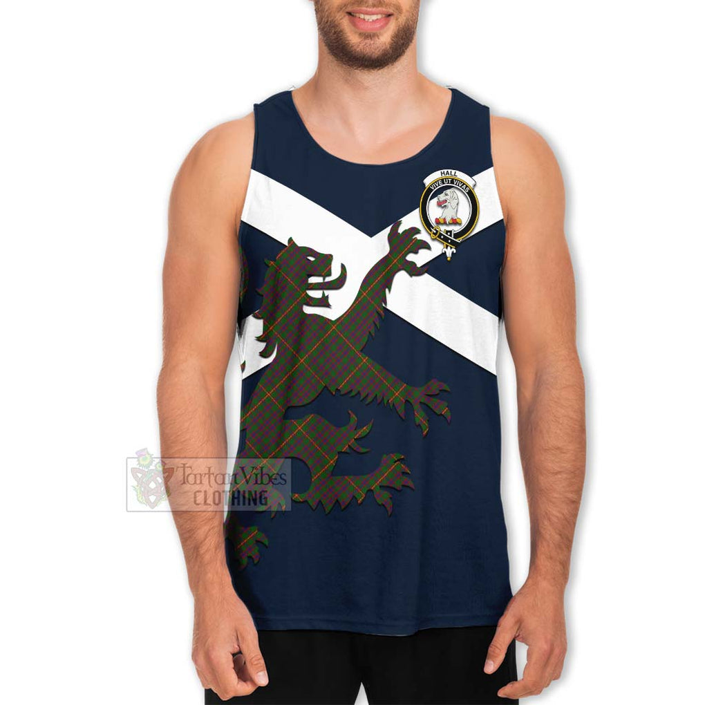 Tartan Vibes Clothing Hall Tartan Lion Rampant Men's Tank Top – Proudly Display Your Heritage with Alba Gu Brath and Clan Name