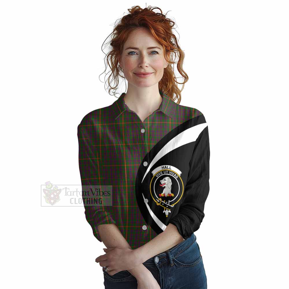 Tartan Vibes Clothing Hall Tartan Women's Casual Shirt with Family Crest Circle Style