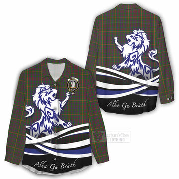 Hall Tartan Women's Casual Shirt with Alba Gu Brath Regal Lion Emblem