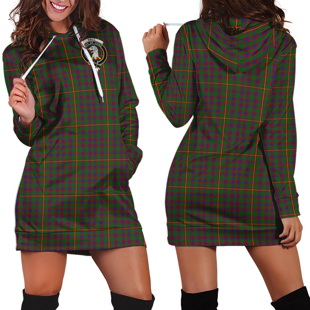 Hall Tartan Hoodie Dress with Family Crest - Tartan Vibes Clothing