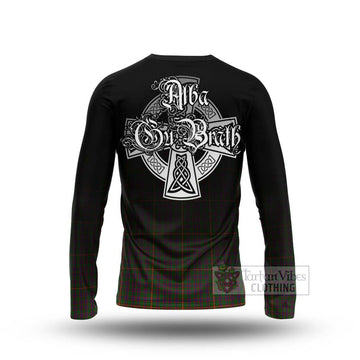 Hall Tartan Long Sleeve T-Shirt Featuring Alba Gu Brath Family Crest Celtic Inspired