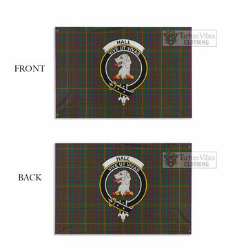 Hall Tartan House Flag with Family Crest