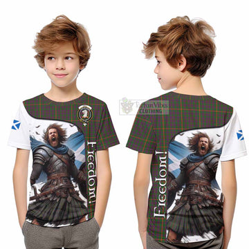 Hall Crest Tartan Kid T-Shirt Inspired by the Freedom of Scottish Warrior