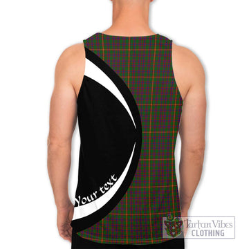 Hall Tartan Men's Tank Top with Family Crest Circle Style