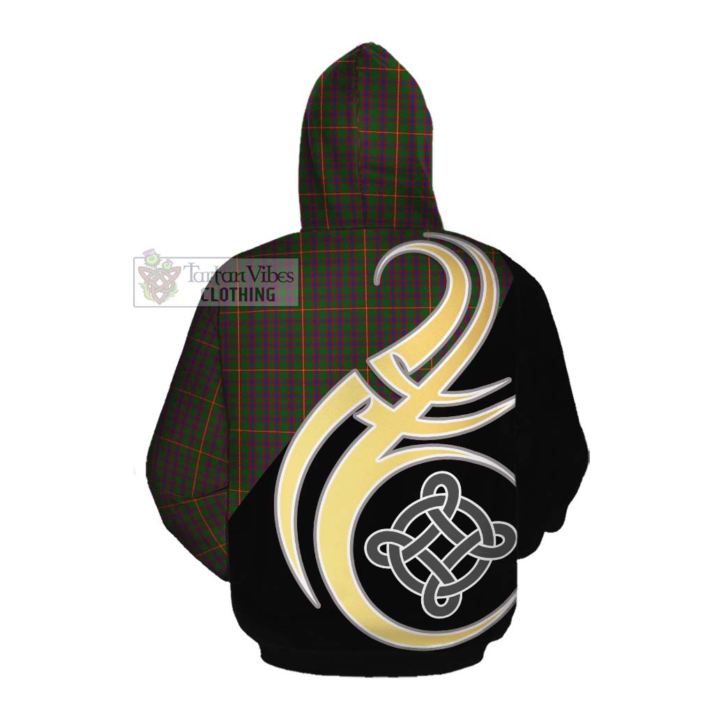 Tartan Vibes Clothing Hall Tartan Cotton Hoodie with Family Crest and Celtic Symbol Style