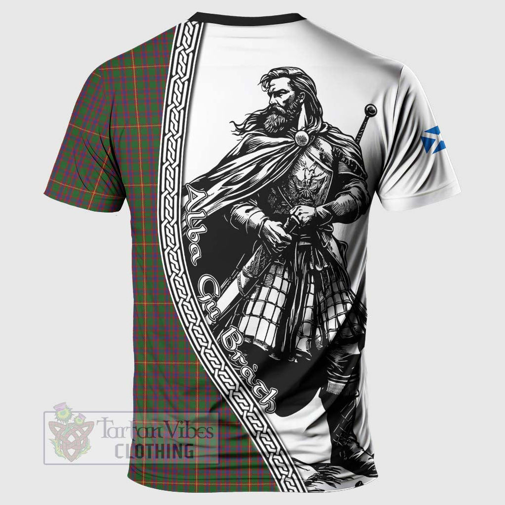 Tartan Vibes Clothing Hall Tartan Clan Crest T-Shirt with Highlander Warrior Celtic Style