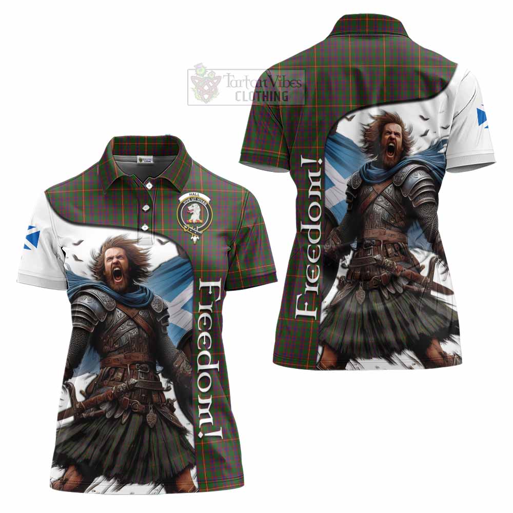 Tartan Vibes Clothing Hall Crest Tartan Women's Polo Shirt Inspired by the Freedom of Scottish Warrior