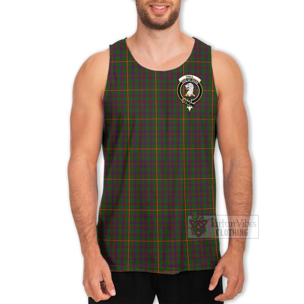 Tartan Vibes Clothing Hall Tartan Men's Tank Top with Family Crest Celtic Skull Style