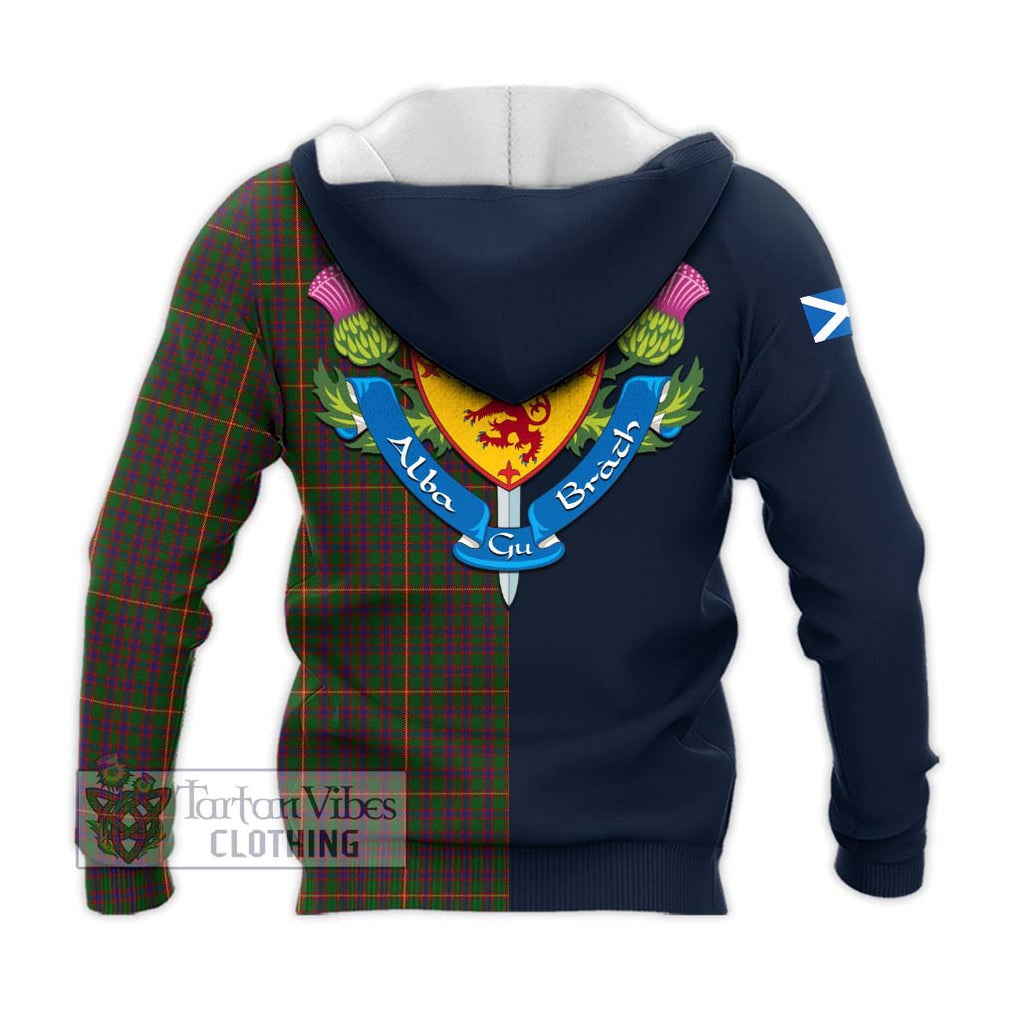 Tartan Vibes Clothing Hall Tartan Knitted Hoodie with Scottish Lion Royal Arm Half Style