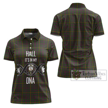 Hall Tartan Women's Polo Shirt with Family Crest DNA In Me Style