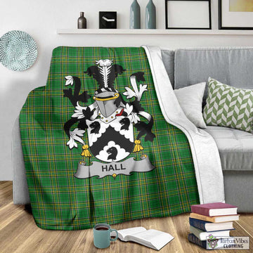 Hall Irish Clan Tartan Blanket with Coat of Arms