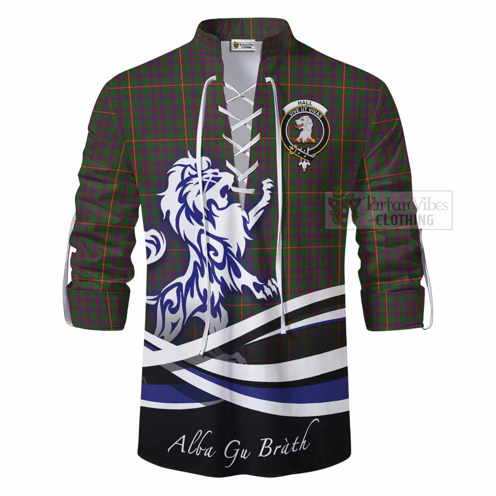 Tartan Vibes Clothing Hall Tartan Ghillie Kilt Shirt with Alba Gu Brath Regal Lion Emblem