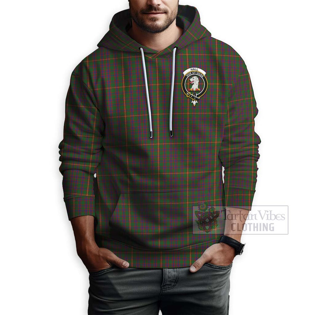 Tartan Vibes Clothing Hall Tartan Hoodie with Family Crest and Bearded Skull Holding Bottles of Whiskey