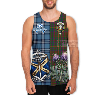 Hall Tartan Men's Tank Top Happy St. Andrew's Day Half Tartan Style