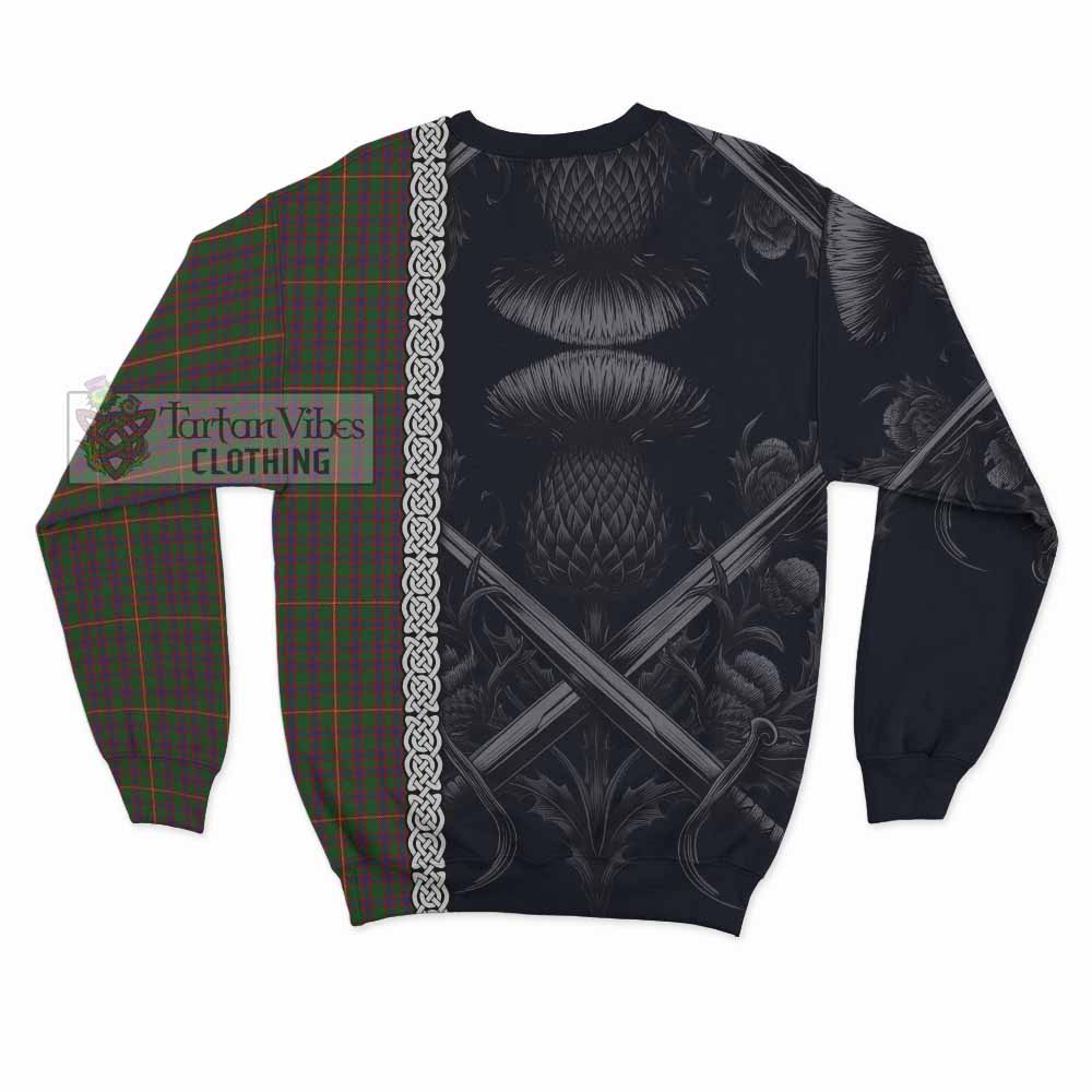 Tartan Vibes Clothing Hall Tartan Sweatshirt with Family Crest Cross Sword Thistle Celtic Vibes