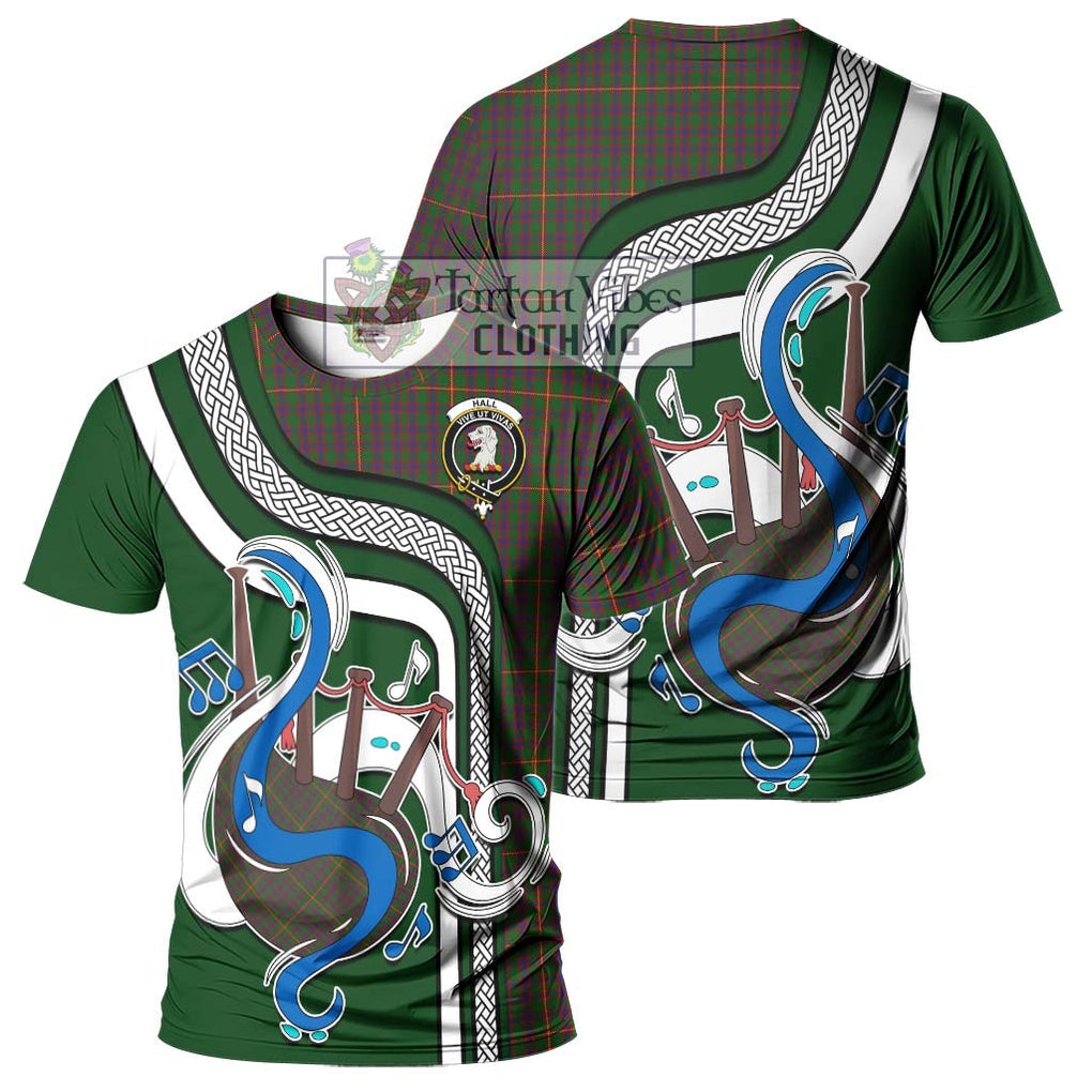 Hall Tartan T-Shirt with Epic Bagpipe Style - Tartanvibesclothing Shop