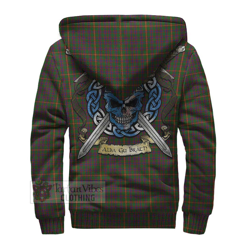 Tartan Vibes Clothing Hall Tartan Sherpa Hoodie with Family Crest Celtic Skull Style