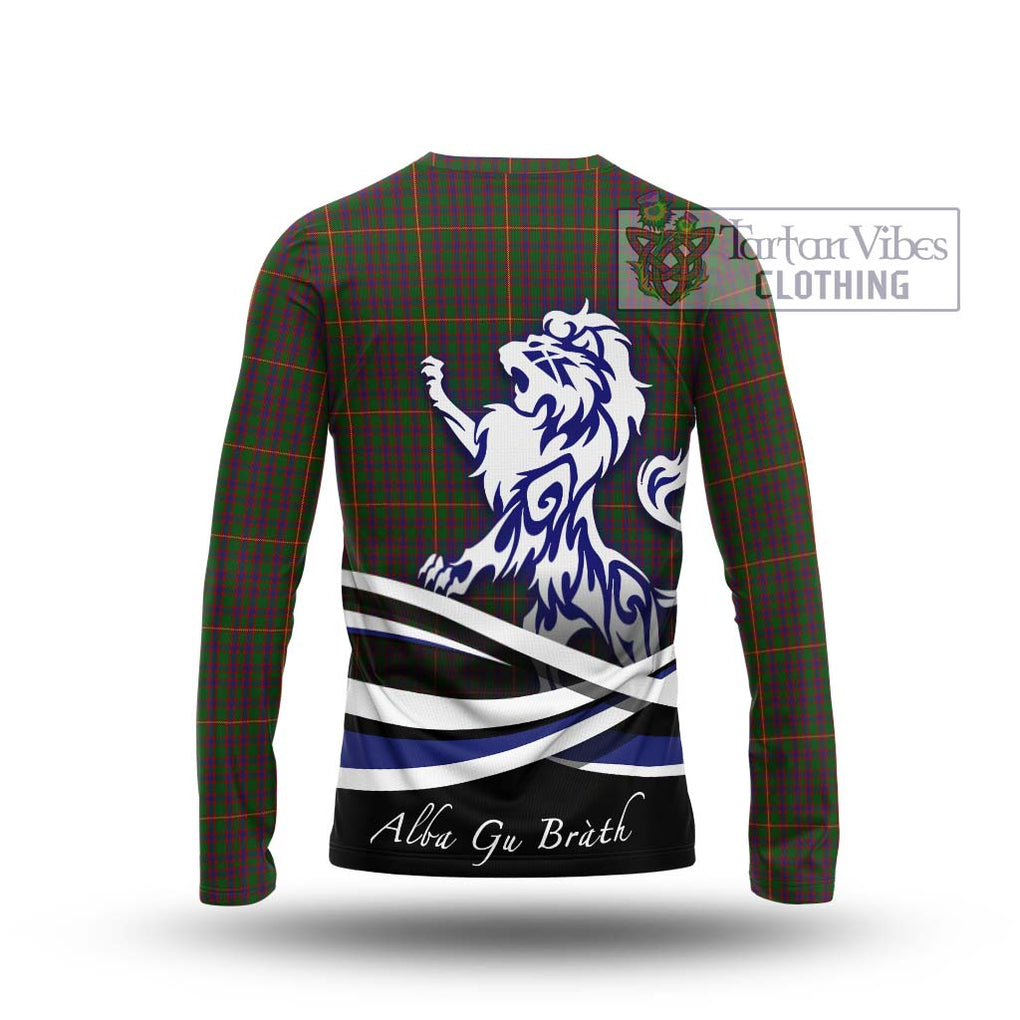 Hall Tartan Long Sleeve T-Shirt with Alba Gu Brath Regal Lion Emblem - Tartanvibesclothing Shop