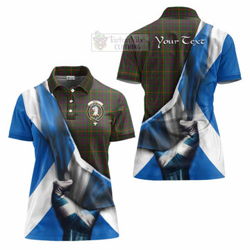 Hall Tartan Women's Polo Shirt with Family Crest Scotland Patriotic Style