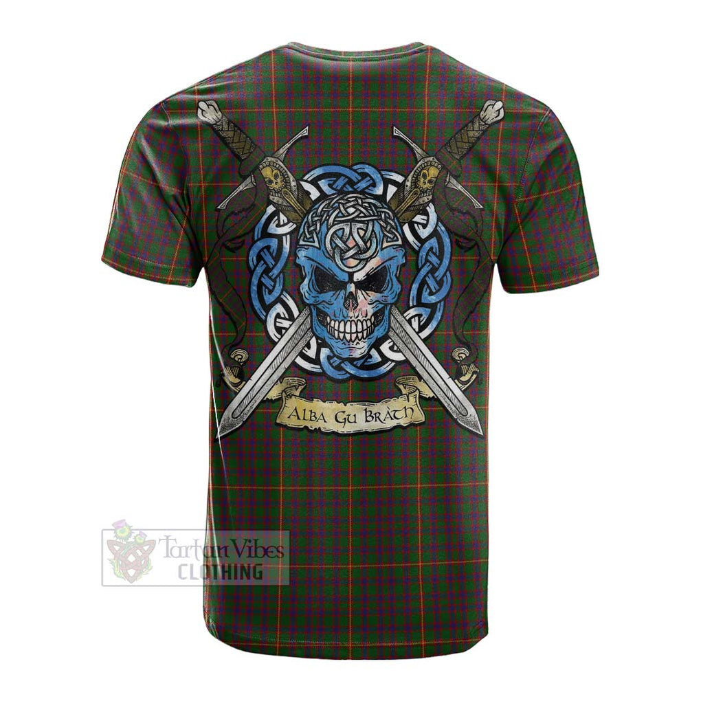 Tartan Vibes Clothing Hall Tartan Cotton T-shirt with Family Crest Celtic Skull Style