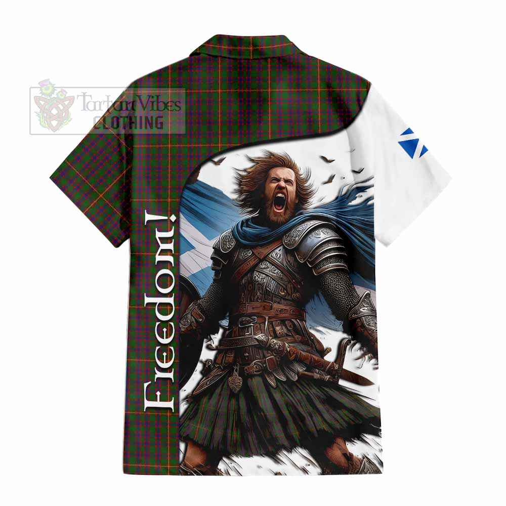 Tartan Vibes Clothing Hall Crest Tartan Short Sleeve Button Shirt Inspired by the Freedom of Scottish Warrior