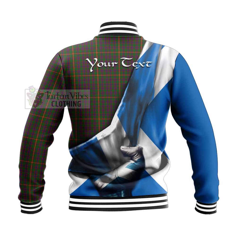 Tartan Vibes Clothing Hall Tartan Baseball Jacket with Family Crest Scotland Patriotic Style