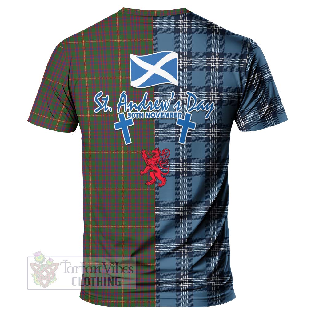 Tartan Vibes Clothing Hall Tartan T-Shirt Happy St. Andrew's Day Half Tartan Style