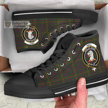 Hall Tartan High Top Shoes with Family Crest