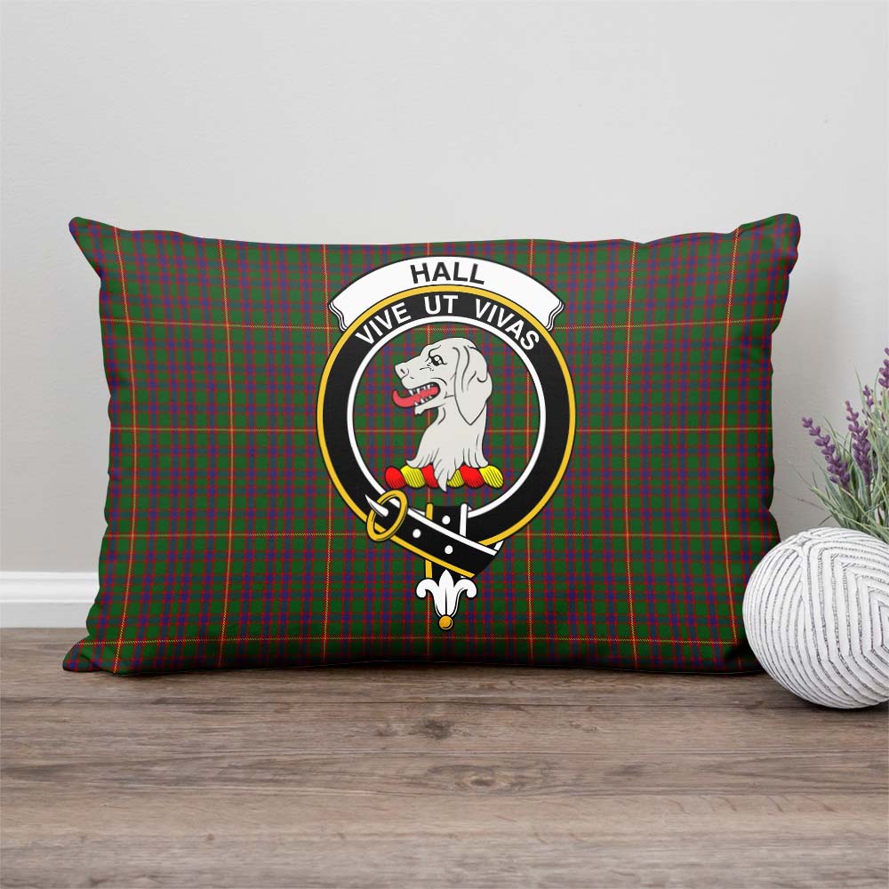 Hall Tartan Pillow Cover with Family Crest Rectangle Pillow Cover - Tartanvibesclothing